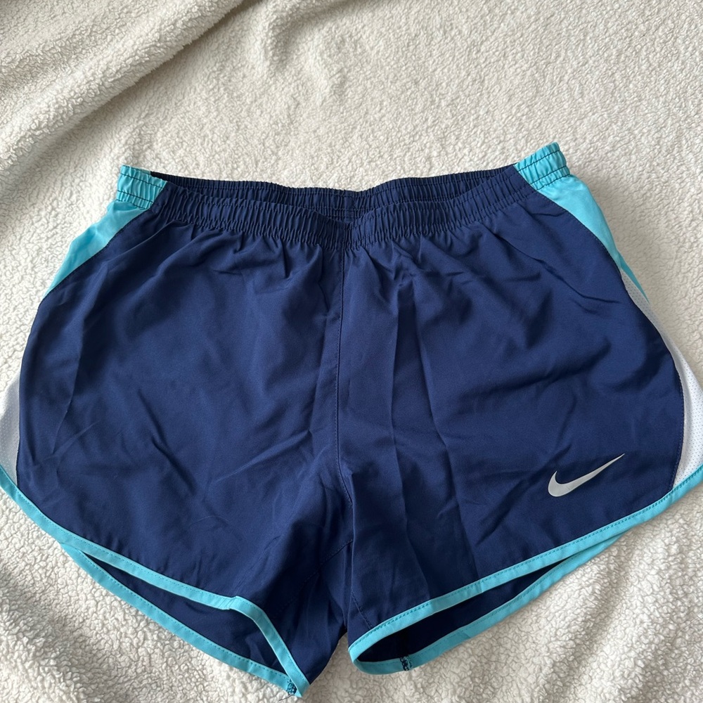 Nike Women's Navy and Teal Athletic Shorts